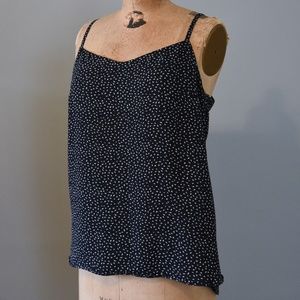 Navy Blue and white Loft cami blouse